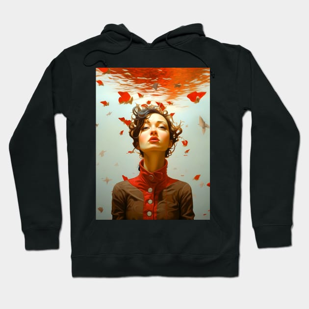 Young Woman with Potential Possibilities on a Dark Background Hoodie by Puff Sumo